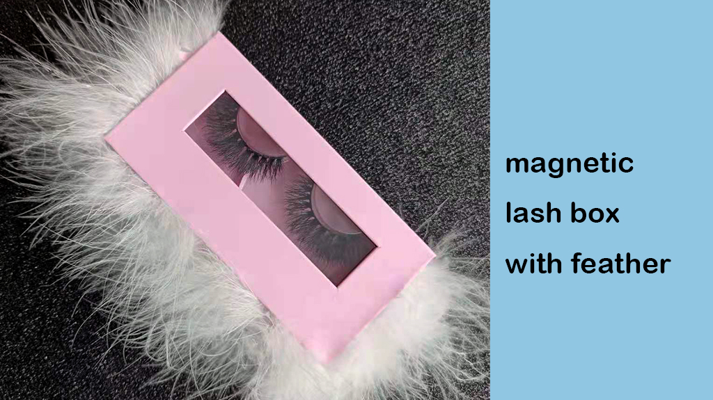 magnetic lash box with feather