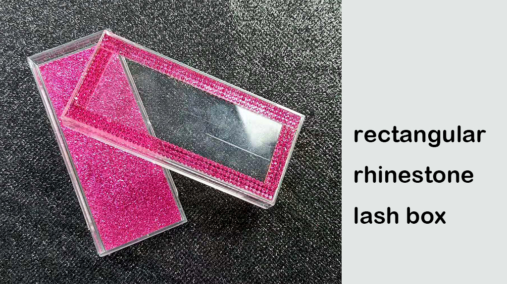 rectangular rhinestone lash box