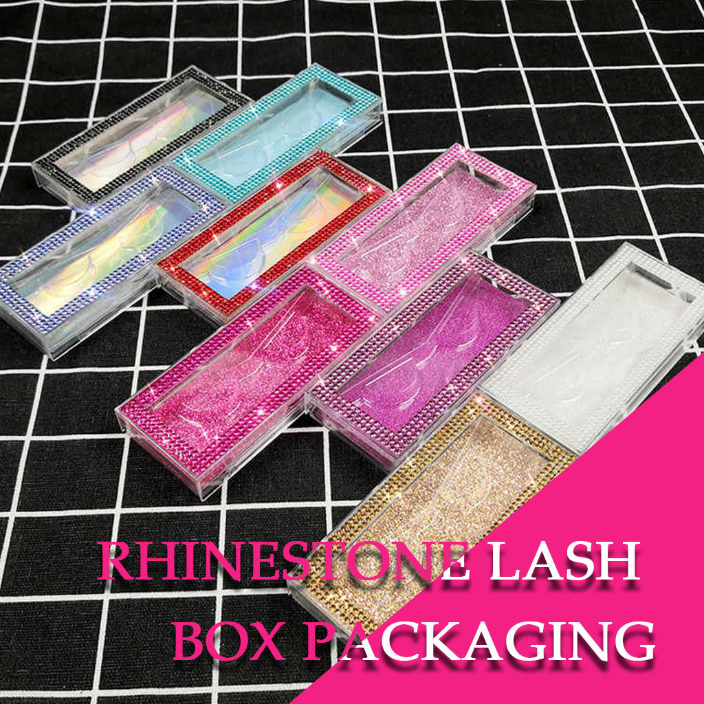 square rhinestone lash box