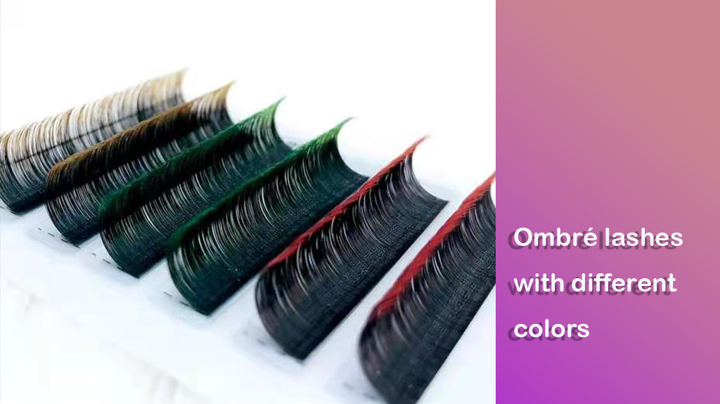 Ombré lashes with different colors