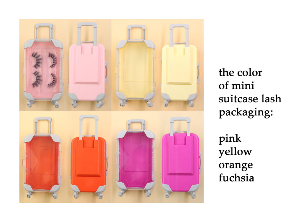 colors of suitcase lash packaging