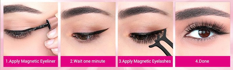 how to apply magnetic lashes with adhesive eyeliner