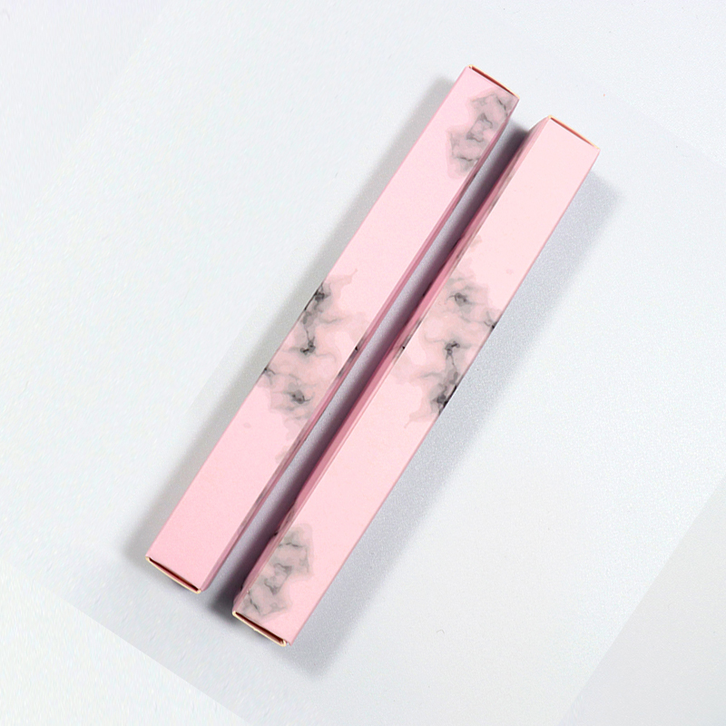 pink eyeliner packaging with grey marble