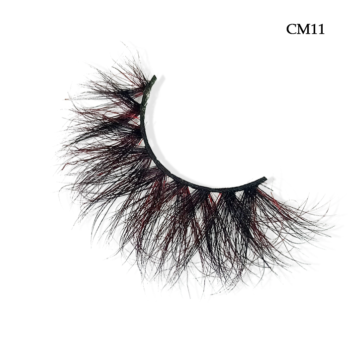 colored lashes png, dark colored mink lashes