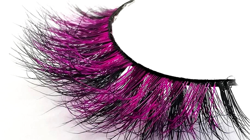 colorful lashesm purple colored lashes