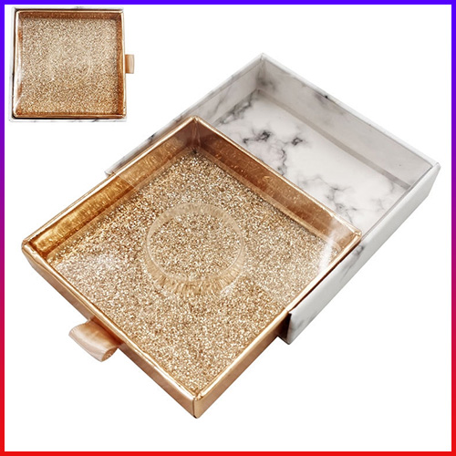 marble square drawer lash box packaging