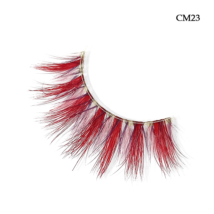 red mink lashes, red strip false lashes