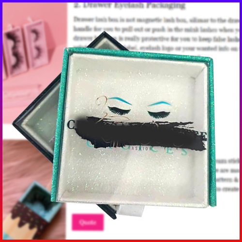 square glitter drawer lash box packaging