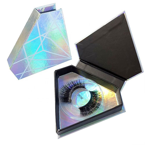 black holograph diamond lash box