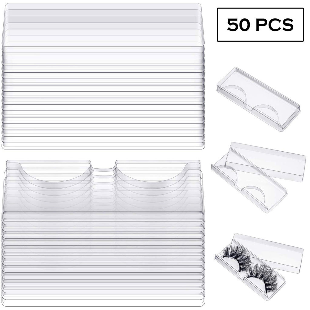clear rectangular lash tray with cover