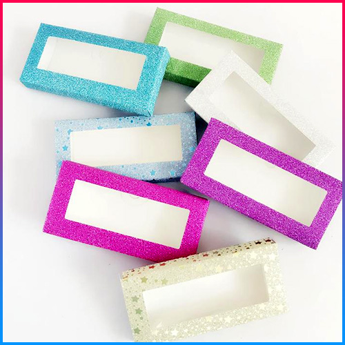 glitter paper eyelash packaging