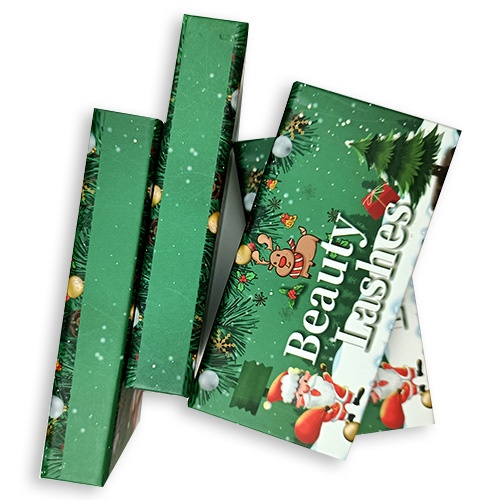 green christmas magnetic eyelash packaging