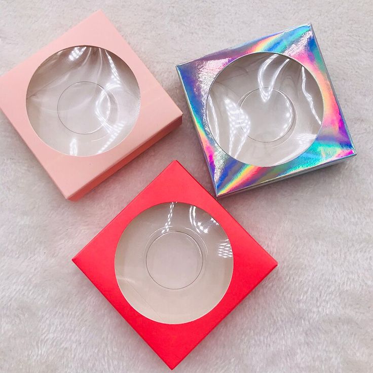 square eyelash packaging with round cutout window