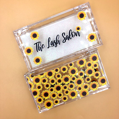 sunflower acrylic eyelash packaging