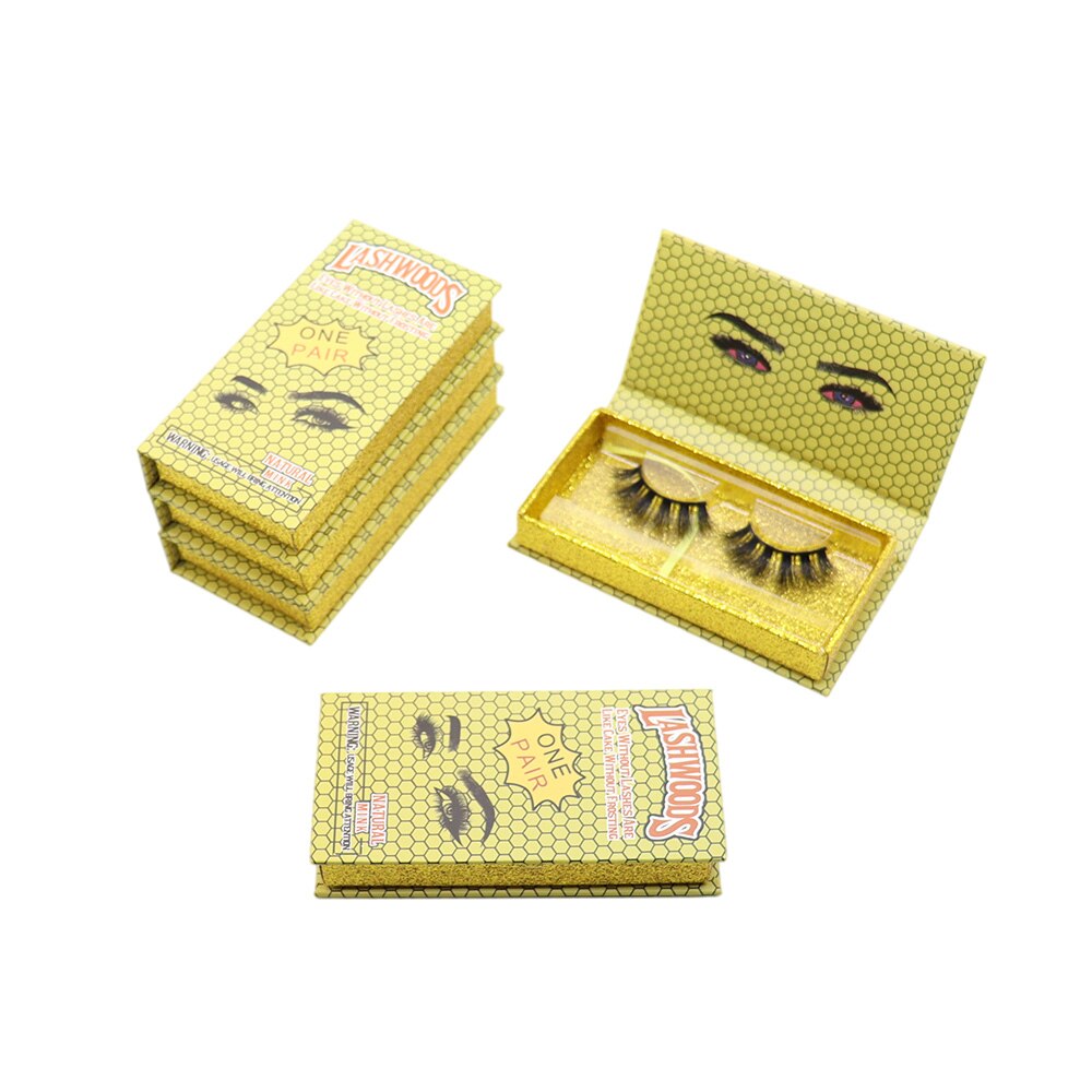 yellow lashwood magnetic eyelash packaging