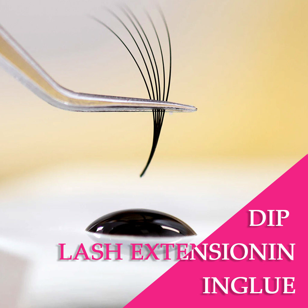 dip lash extension in glue
