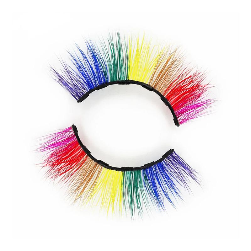 multiple color rainbow mink lashes