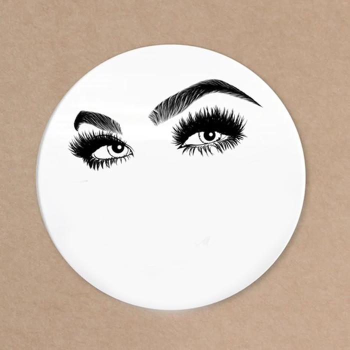 white round lash sticker