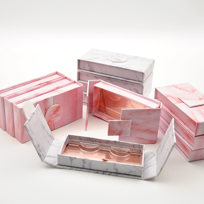 marble magnetic middle open lash box
