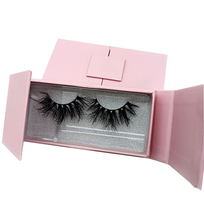 pink middle open eyelash packaging