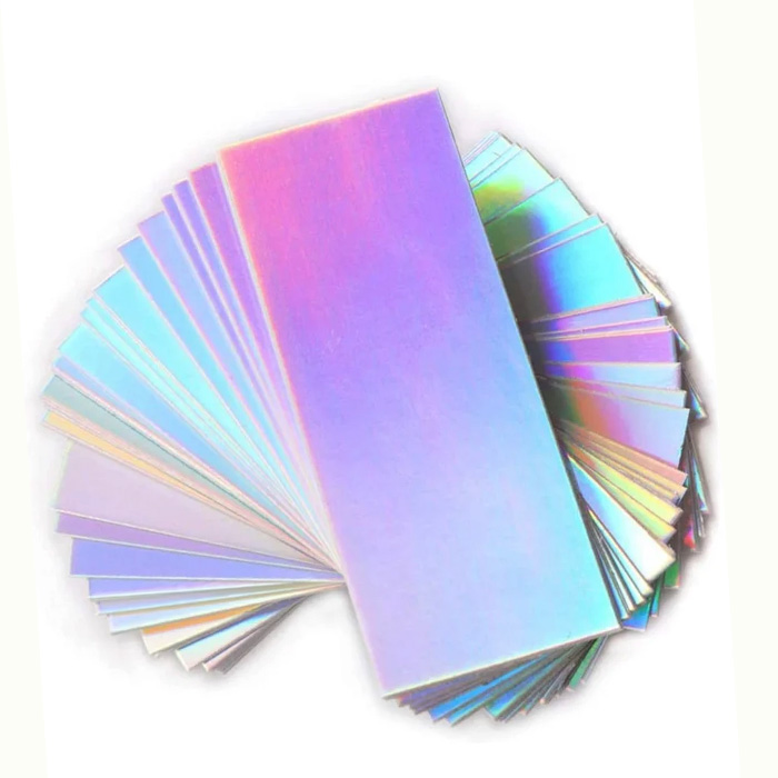 rectangular holographic lash background paper