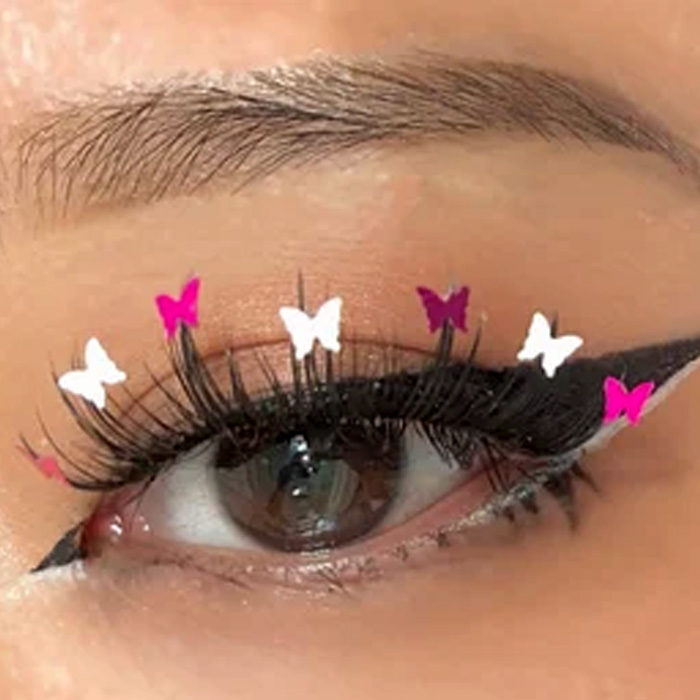 red and white butterfly lashes