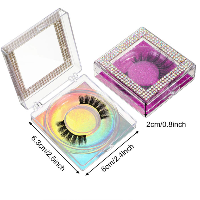 clear acrylic lash box with rhinestone