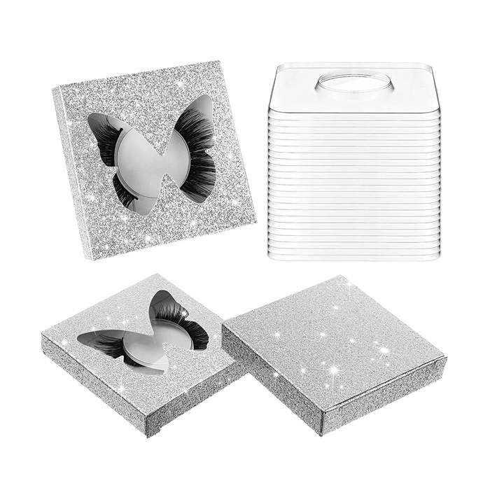 square eyelash packaging with clear tray
