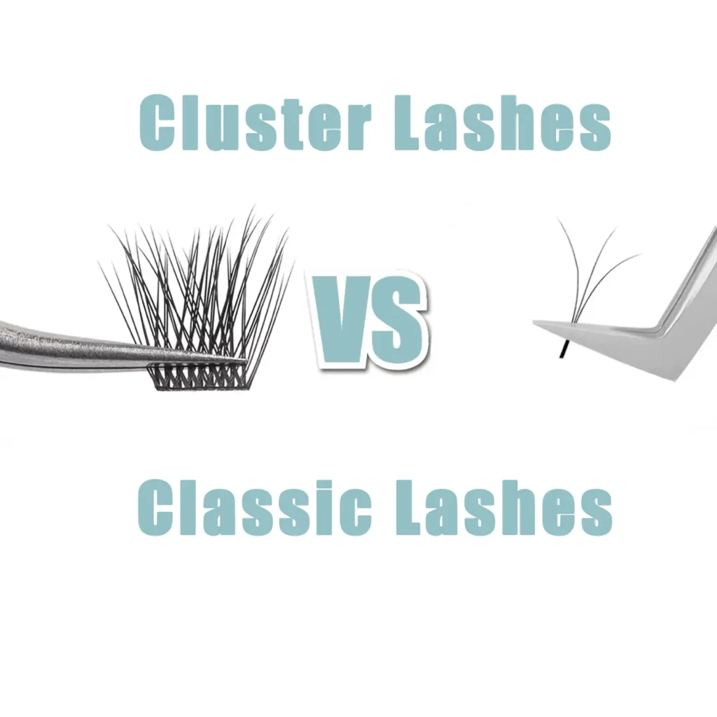 cluster lashes vs classsic lashes