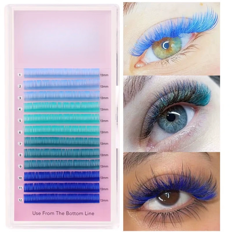 Blue Colored Eyelash Extensions