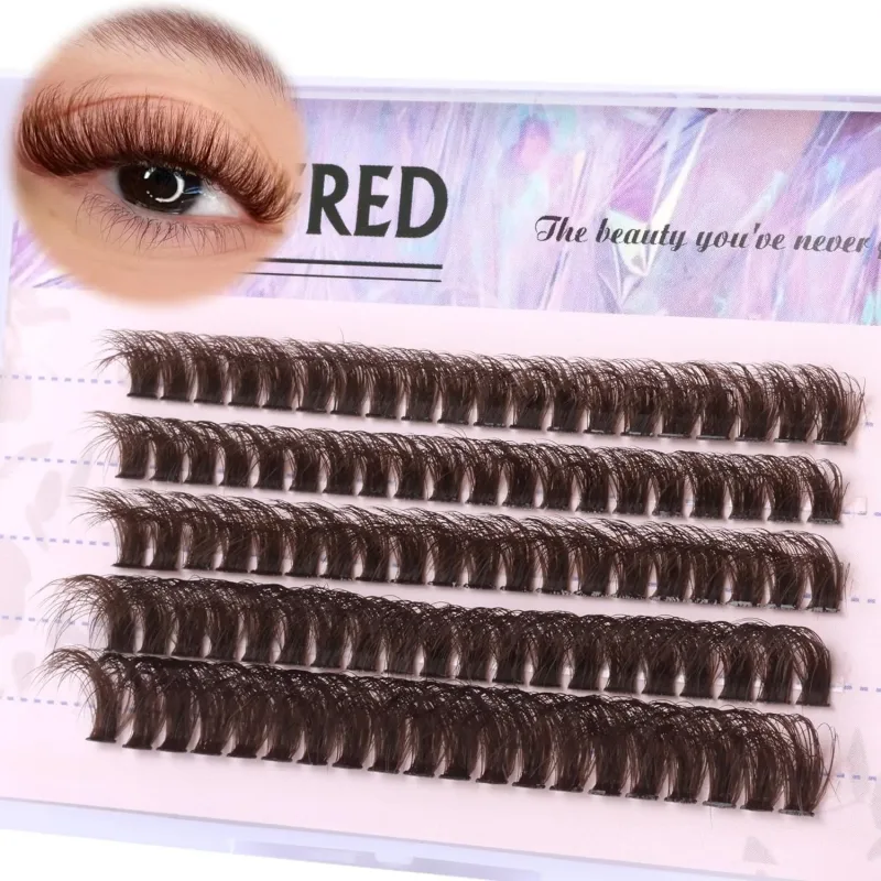 Brown Individual Volume Lashes Cluster