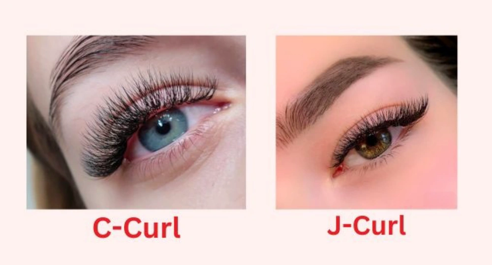 C Curl vs J Curl Lashes