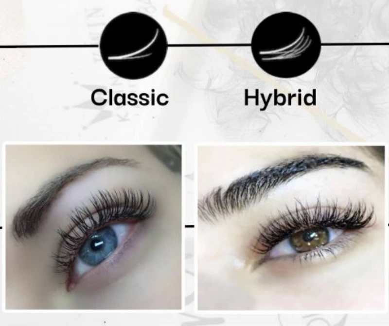 Classic vs Hybrid Lashes Comparison