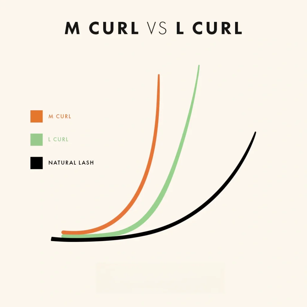 L Curl vs M Curl Lash