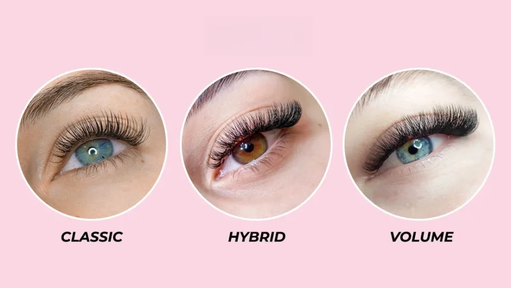 classic vs hybrid vs volume lashes