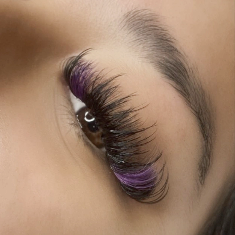 Black and Purple Lash Extensions