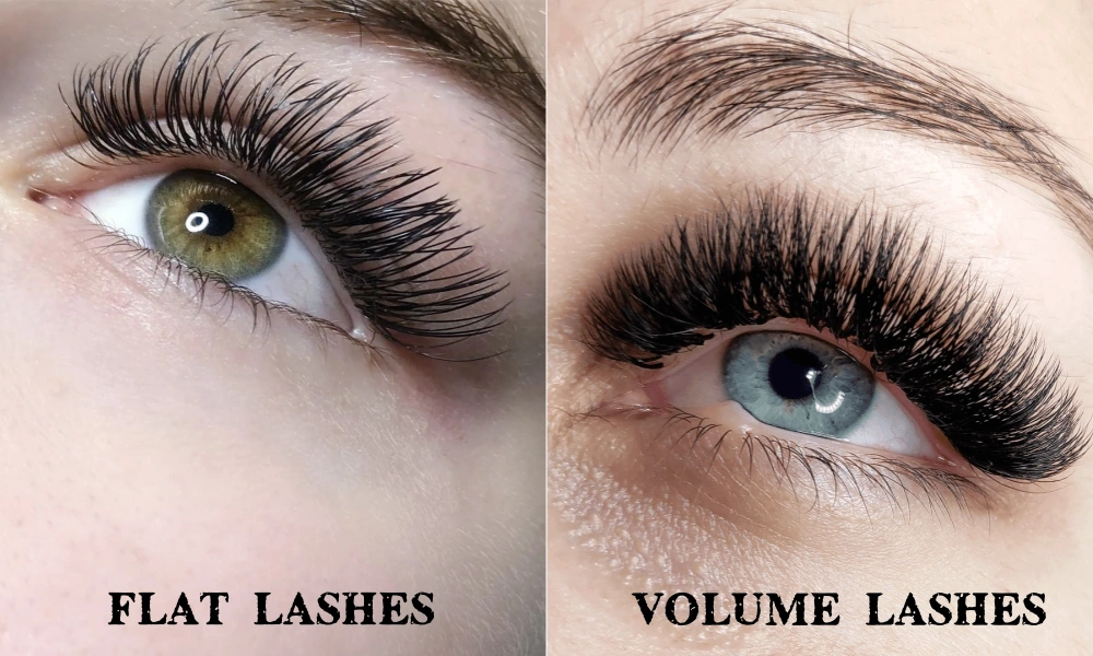 Flat Lashes vs Volume