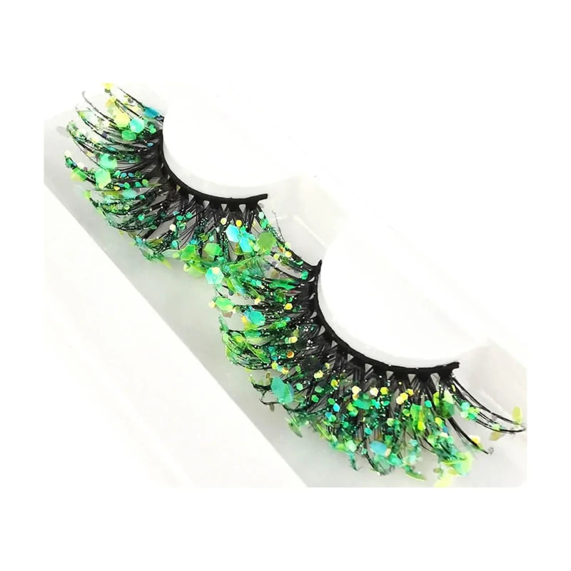 Green Glitter Eyelashes