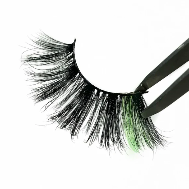 Green and Black Eyelashes