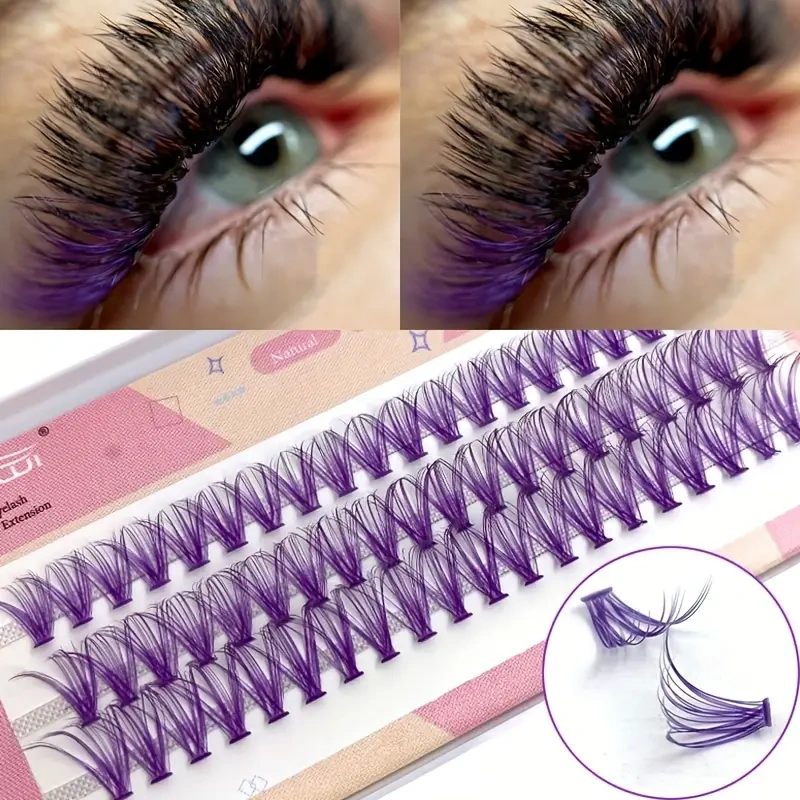 Purple Individual Eyelashes