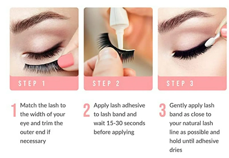 Strip Lashes wearing steps