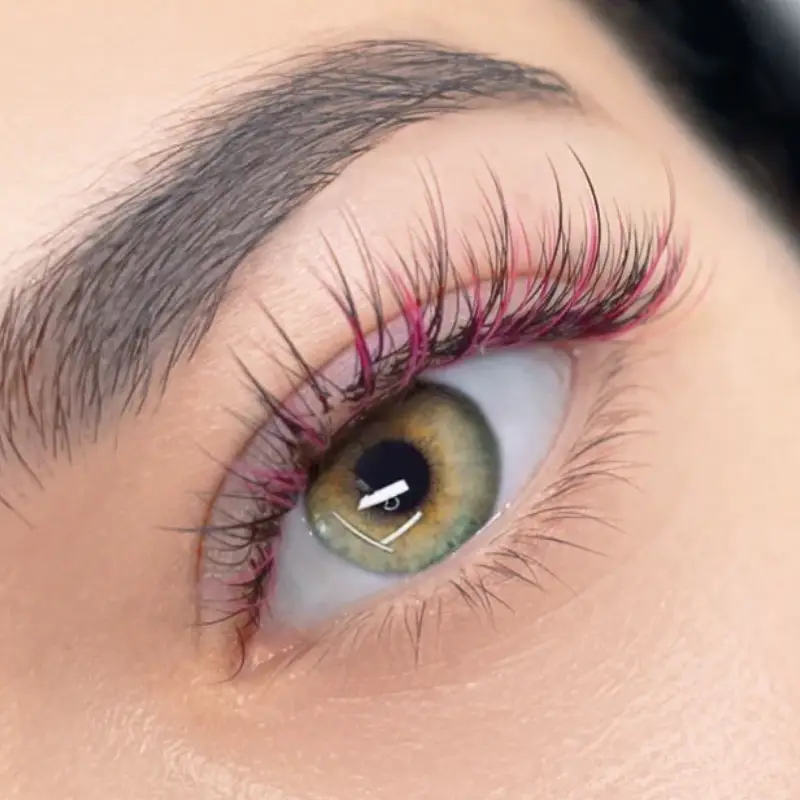 pink classic wispy lash extensions