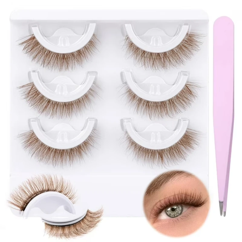 brown no glue needed eyelashes