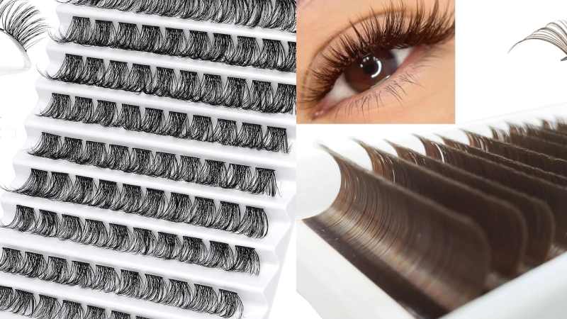 self adhesive eyelash clusters and lash extensions