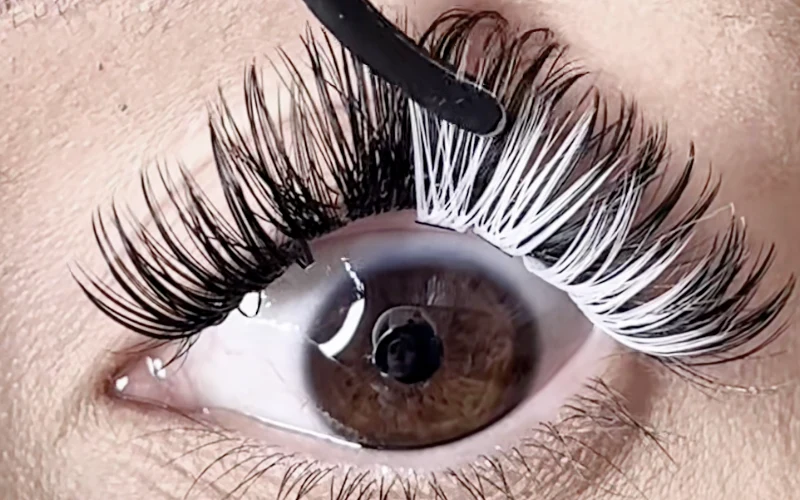 black and white lashes