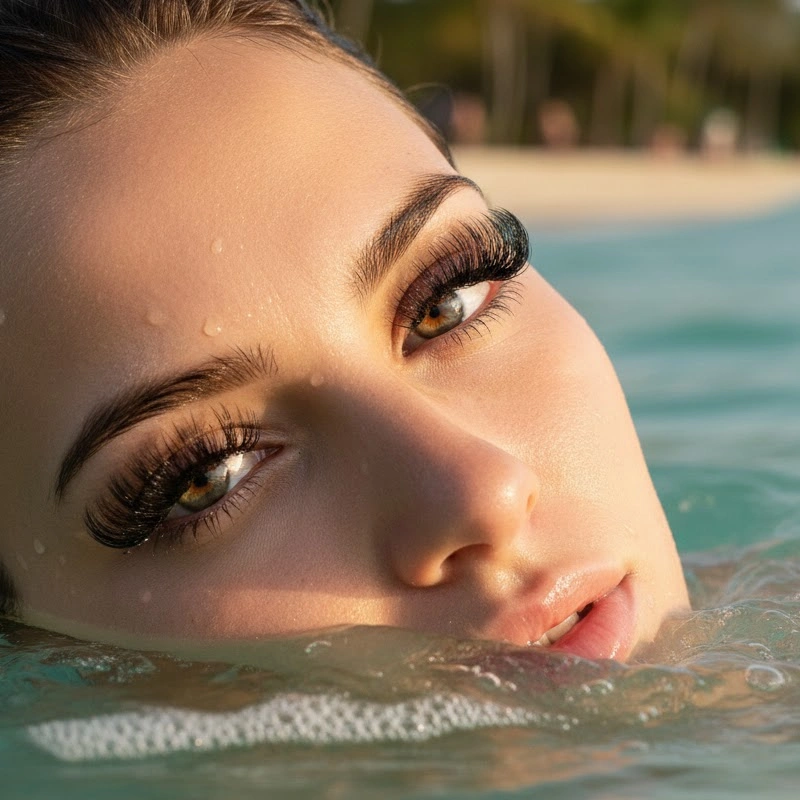 swim in eyelash extensions