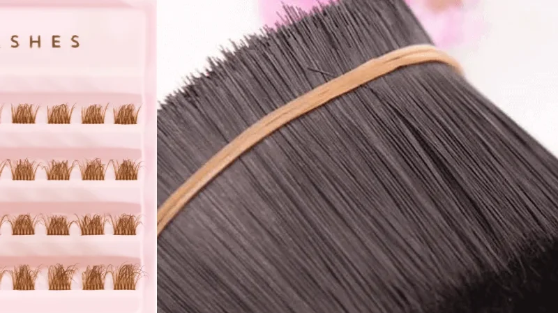 Material Selection for Brown Cluster Lashes