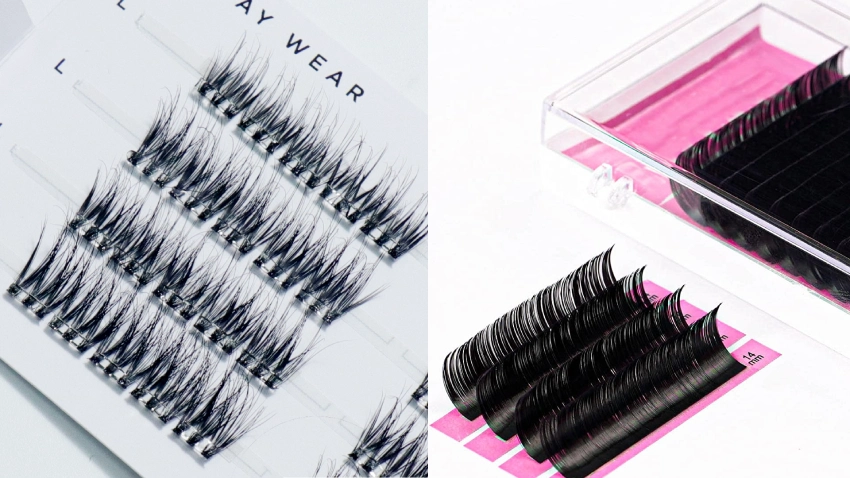 cluster lashes vs individual lashes
