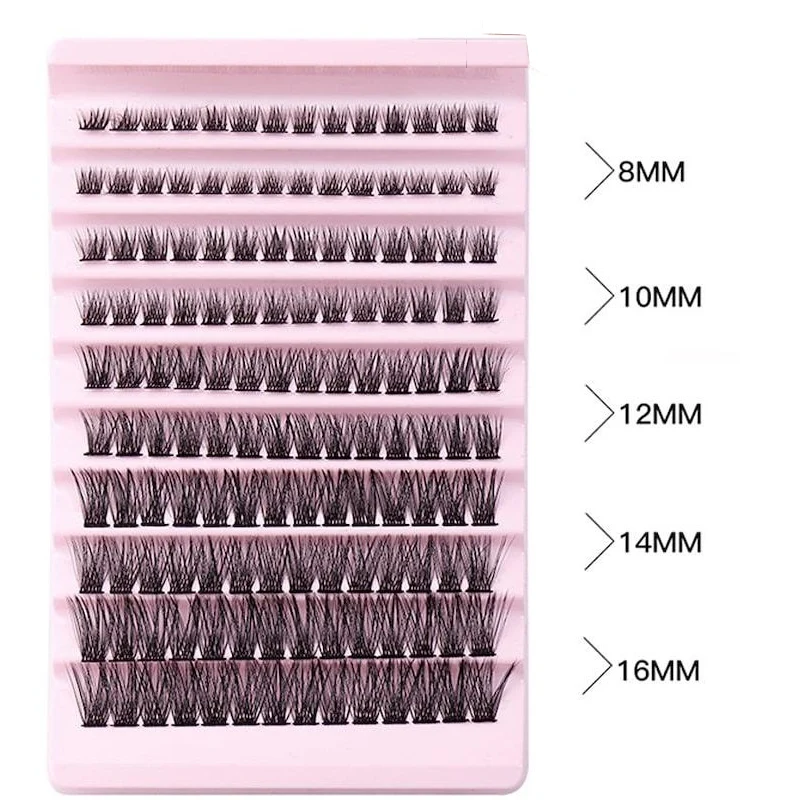 mixed length wispy lash clusters
