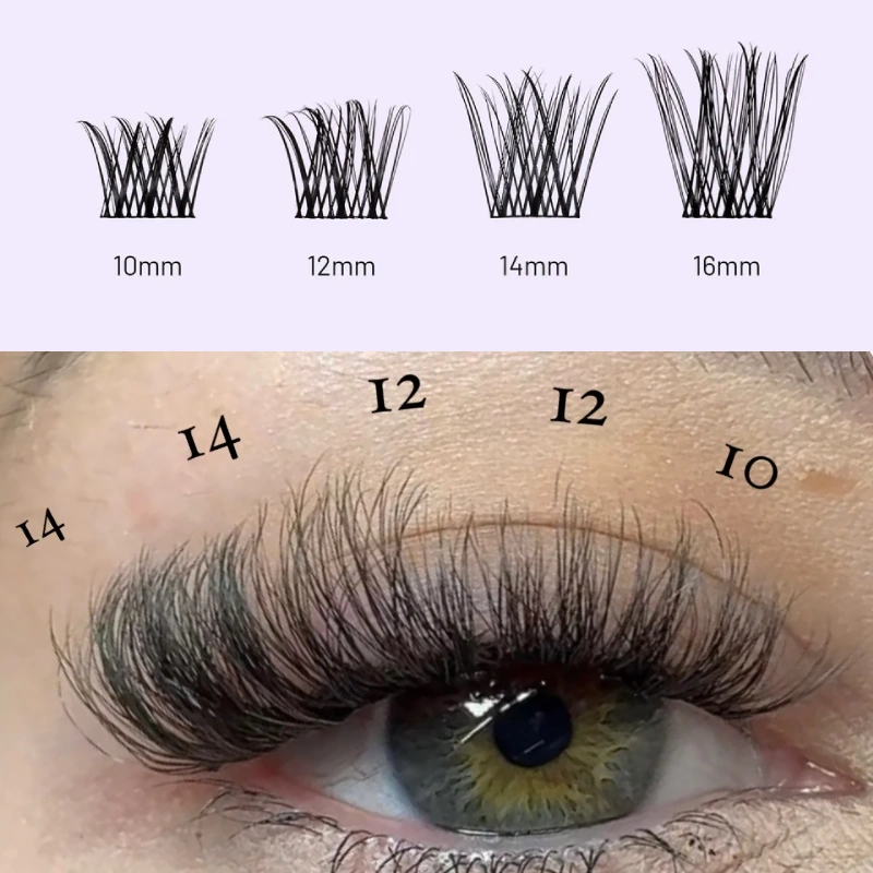 wispy lashes with clusters